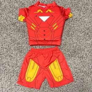 Marvel Ironman Red and Yellow Kids Superhero Swimsuit with floatation
